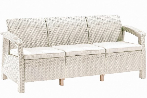 Трёхместный диван  Yalta Sofa 3 Seat белый купить в Подольске