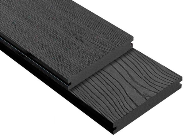 Террасная доска ДПК Outdoor 3D полнотелая STORM/OCEAN BLACK черная купить в Подольске