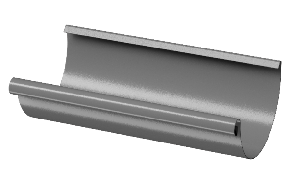 Желоб полукруглый D125 3 м Döcke STAL PREMIUM Графит, (RAL 7024) купить в Подольске