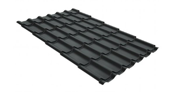 Металлочерепица классик GL 0,5 GreenCoat Pural Matt RR 23 темно-серый (RAL 7024 мокрый асфальт) купить в Подольске