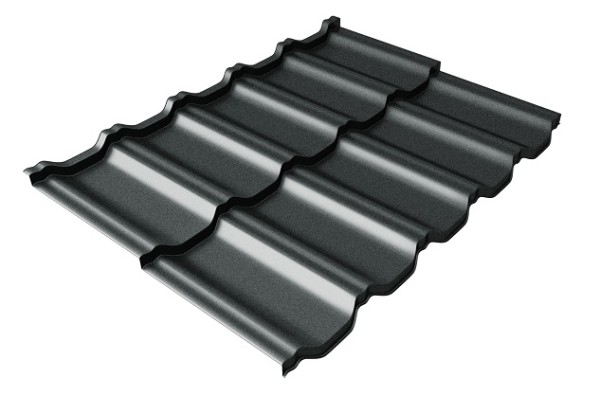 Металлочерепица модульная Квинта Uno Grand Line c 3D резом 0,5 GreenСoat Pural Matt RR2Н3 (RAL 7016 антрацитово-серый) купить в Подольске