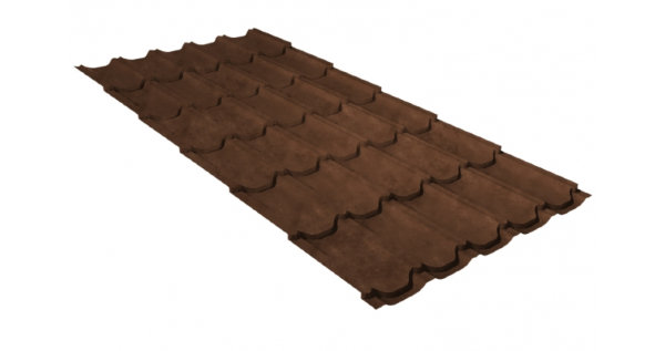 Металлочерепица квинта плюс GL 0,5 Safari Twincolor Brown купить в Подольске