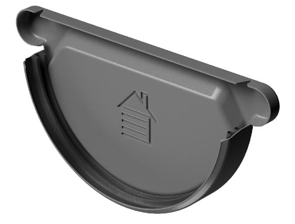 Заглушка желоба D125 Döcke STAL PREMIUM Графит, (RAL 7024) купить в Подольске