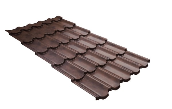 Металлочерепица квинта плюс с  3D резом 0,45 Safari Twincolor Brown купить в Подольске