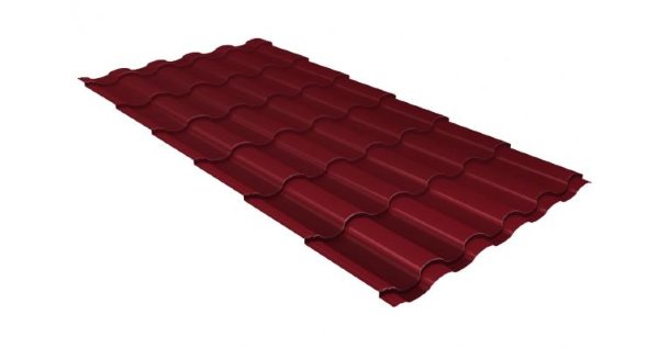 Металлочерепица кредо 0,5 Satin RAL 3005 красное вино купить в Подольске