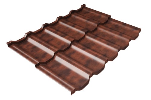 Металлочерепица модульная Квинта Uno Grand Line c 3D резом 0,45 Safari Twincolor Brown купить в Подольске