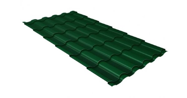 Металлочерепица кредо 0,5 Satin RAL 6005 зеленый мох купить в Подольске