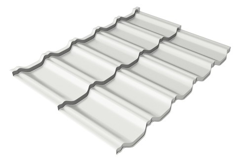 Металлочерепица модульная Квинта Uno Grand Line c 3D резом 0,5 Satin RAL 9003 сигнальный белый купить в Подольске