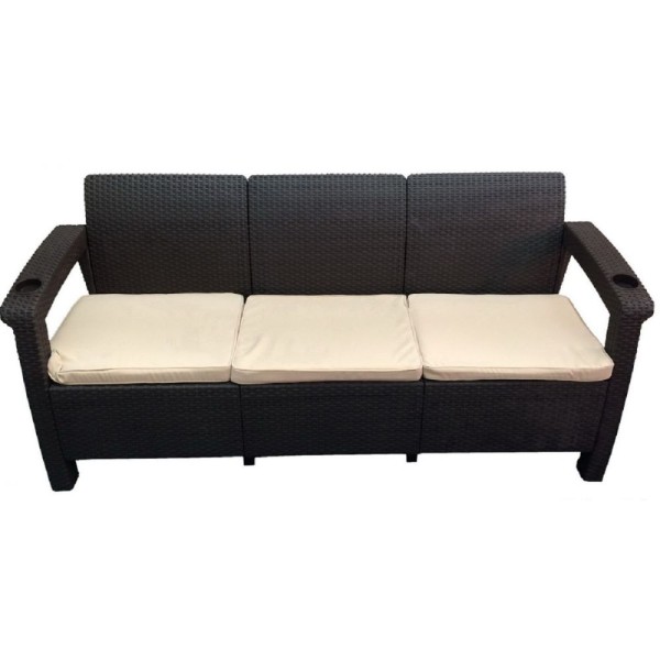 Трёхместный диван  Yalta Sofa 3 Seat венге купить в Подольске