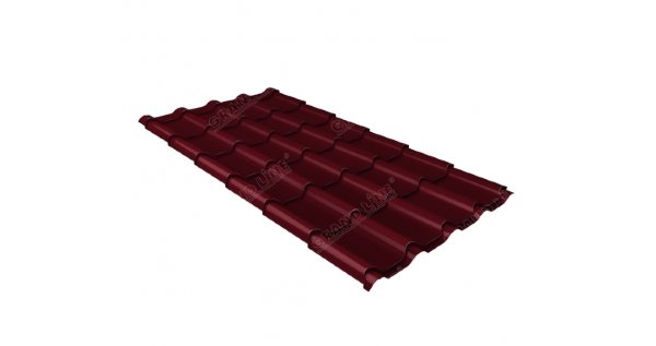 Металлочерепица камея 0,5 Satin RAL 3005 красное вино купить в Подольске