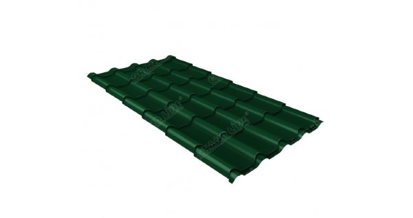 Металлочерепица камея 0,5 Satin RAL 6005 зеленый мох купить в Подольске