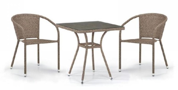 Комплект плетеной мебели AFINA из иск. ротанга T282BNT/Y137C-W56 Light Brown 2Pcs купить в Подольске