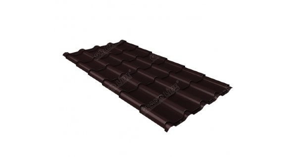 Металлочерепица камея 0,5 Satin RAL 8017 шоколад купить в Подольске