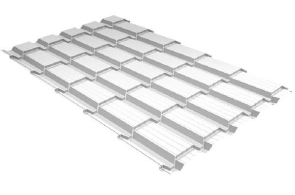 Металлочерепица GL квадро профи 0,5 Satin RAL 9003 сигнальный белый купить в Подольске