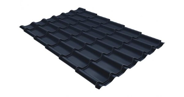 Металлочерепица классик 0,5 Satin RAL 7024 мокрый асфальт купить в Подольске