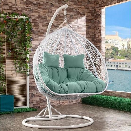 Кресло Подвесное из искусственного ротанга AFM-109A White/Green купить в Подольске