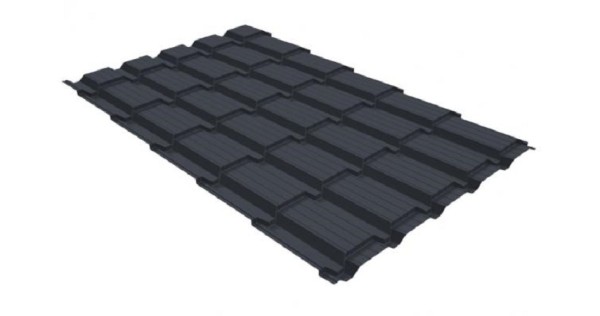 Металлочерепица GL квадро профи 0,5 GreenCoat Pural RR 23 темно-серый (RAL 7024) мокрый асфальт купить в Подольске