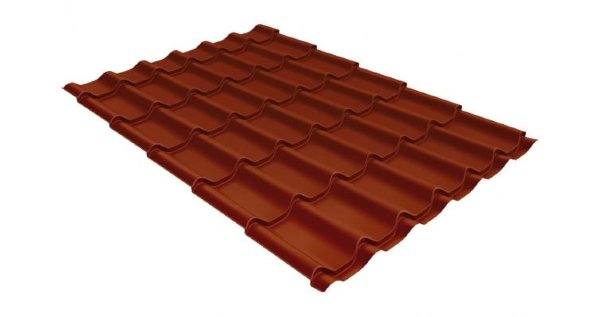 Металлочерепица классик GL 0,5 Velur20 RAL 8004 терракота купить в Подольске