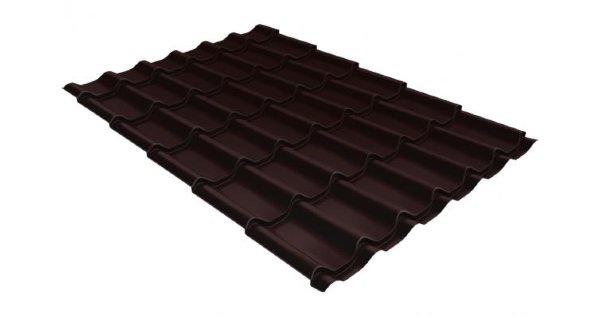 Металлочерепица классик GL 0,5 Velur20 RAL 8017 шоколад купить в Подольске
