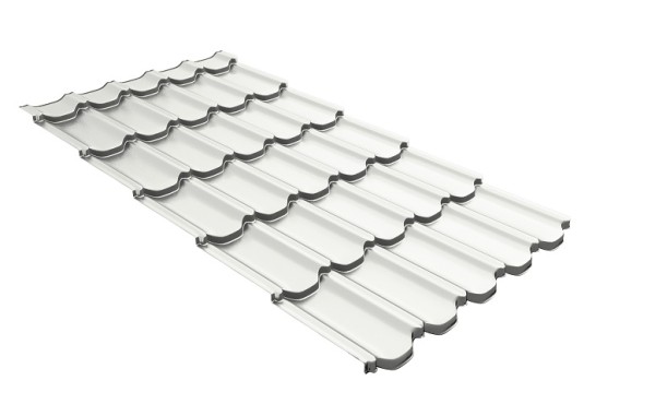 Металлочерепица квинта плюс с 3D резом 0,5 Satin RAL 9003 сигнальный белый купить в Подольске