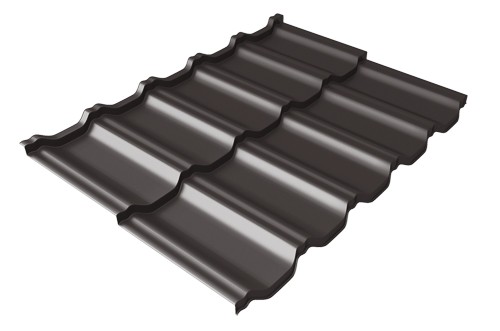 Металлочерепица модульная Квинта Uno Grand Line c 3D резом 0,5 Satin RR 32 темно-коричневый купить в Подольске