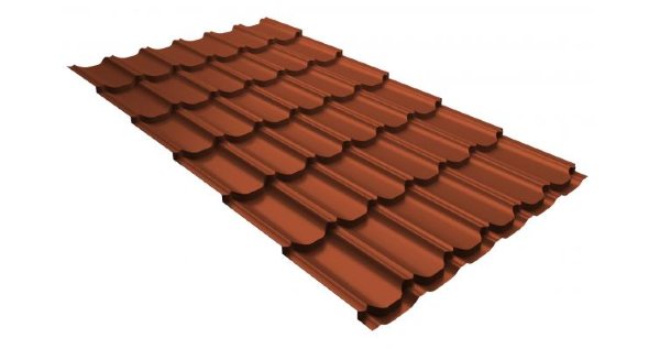 Металлочерепица квинта плюс 0,5 GreenCoat Pural RR 750 кирпично-красный (RAL 8004 терракота) купить в Подольске